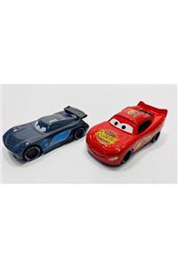 CARS Şimşek Mc Queen Ve Jackson Storm Metal Araba 2 Li 8 Cm Çek Bırak Özellikli