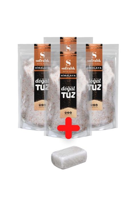 Doğaltuz Bundle Set - Himalaya Tuzu Ince Tip (4x1000gr) + Hediye Tuz Sabunu 1 Adet - Doğal Tuz