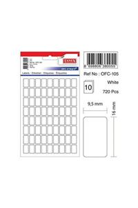 Tanex Ofc-105 Çıkartma Etiket 9.5x16 Mm (BEYAZ 720 Lİ - RENKLİLER 360 LI PAKET)