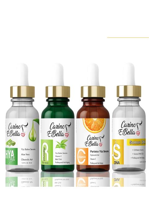 Carino E Bella C Vitamini Serum - Somon Dna - Hyaluronik Asit - Retinol Serum Set 30 ml