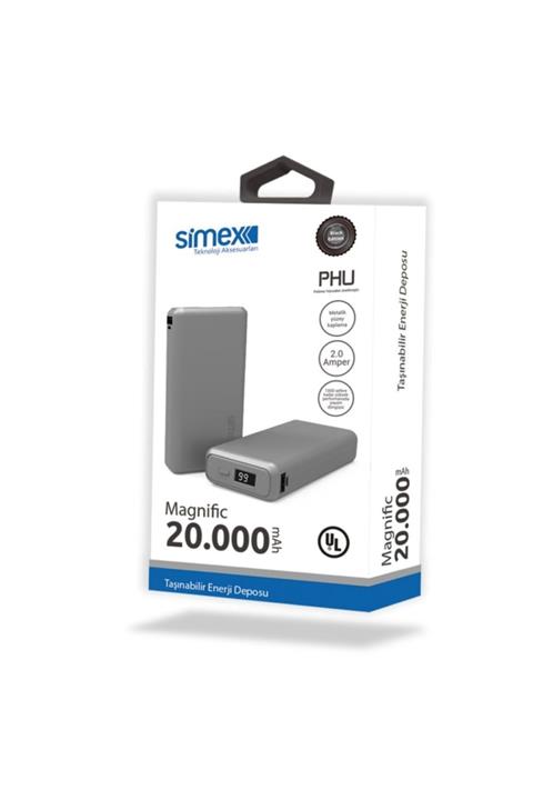 Simex Power Bank S-22 Magnific Siyah 20000mah