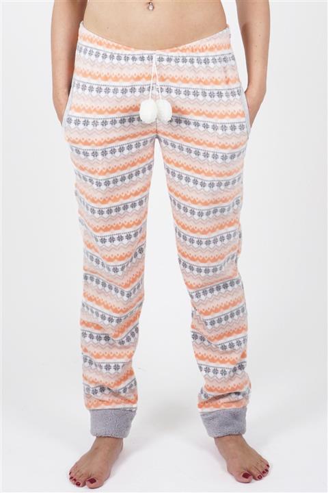 Zigzag İç Giyim Polar Kadın Pijama Altı Kışlık Kadın Pijama Altı Manşetli Pijama