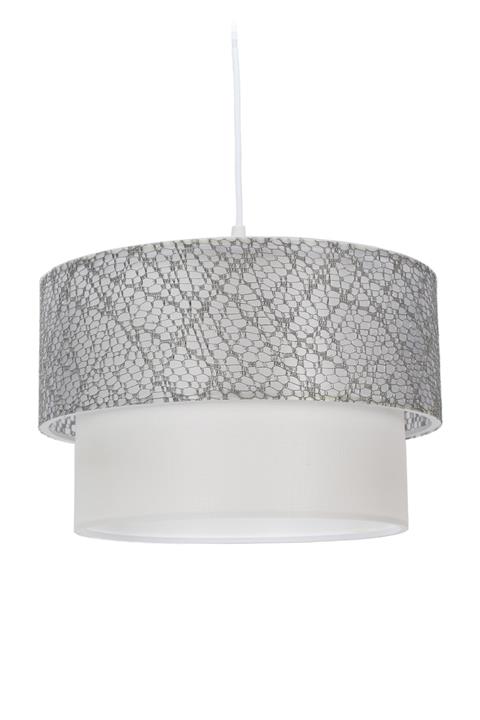 Platin Aydınlatma Pasta Sarkıt Avize Dantelli Gri