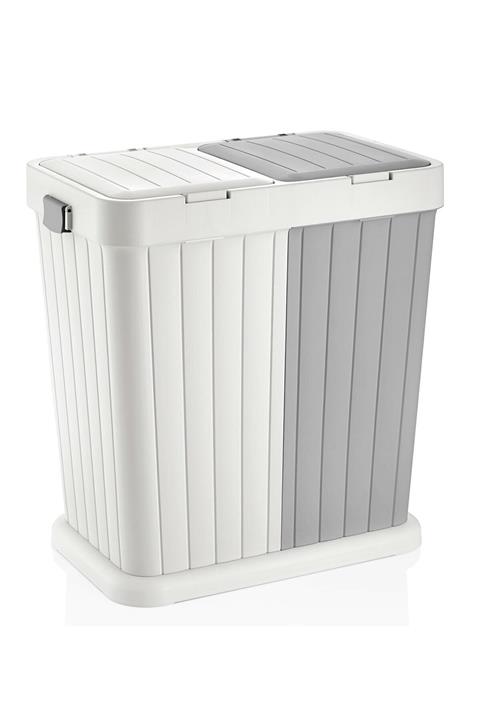 ASlife Twins Ikili Çamaşır Sepeti Gri