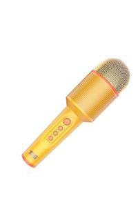 Soaiy Mc8 Karaoke Mikrofon Profesyonel Bluetooth Hoparlör Sarı + Popsocket