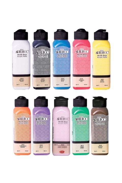 Artdeco Colorful Akrilik Boya Seti 10 Renk x 140 ml