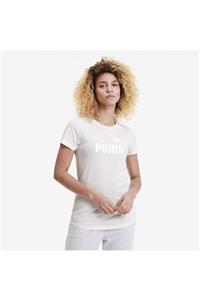 Puma ESS+ LOGO HEATHER TEE Pudra Kadın T-Shirt 100547657