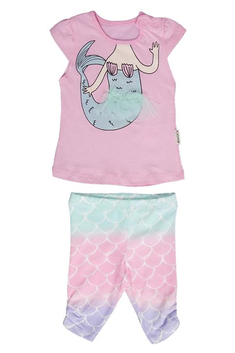 Necix's Bebe Denizkızı Taytlı 2li Takım-pembe