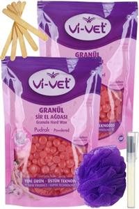 Vivet Pudralı Inci Boncuk Granül Sir El Ağdası 250gr 2'li Set + Spatula + Lif + Kalemparf