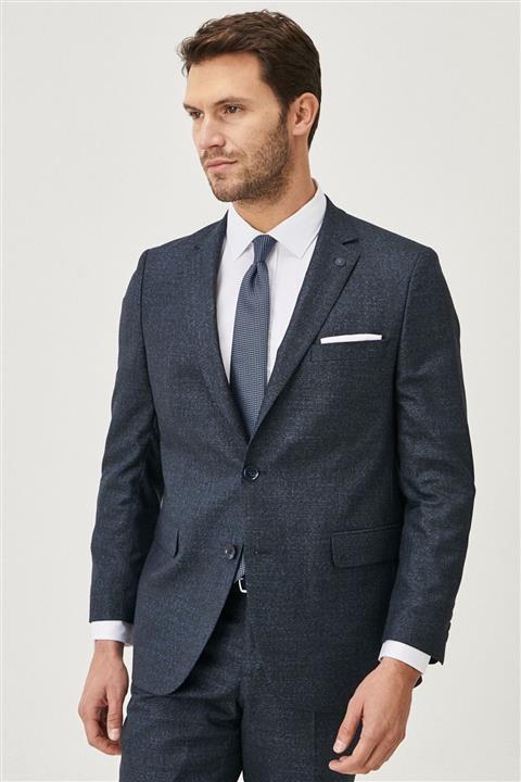 ALTINYILDIZ CLASSICS Erkek Petrol Regular Fit Desenli Takım Elbise