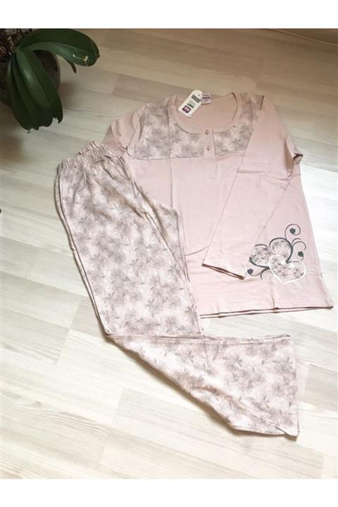 Fendimod Kadın Uzun Kollu Büyük Beden Pijama Takımı