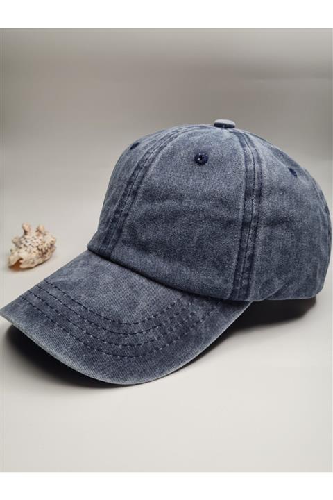 by.accessoriess Taşlanmış Düz Kot Şapka