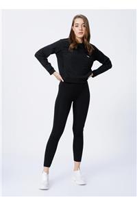 AEROPOSTALE Skinny Fit Düz Siyah Kadın Tayt