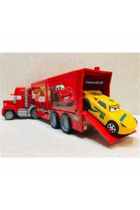 suden oyuncak Şimşek Mcqueen Tır 2 Araçlı Kapakları Açılabilen Tır