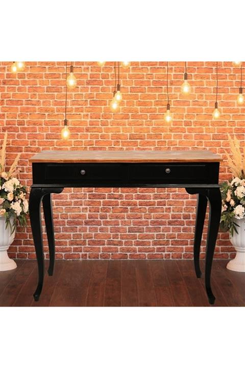 ROYS AHŞAP Ahşap 100 Cm Çekmeceli Siyah Naturel Dresuar