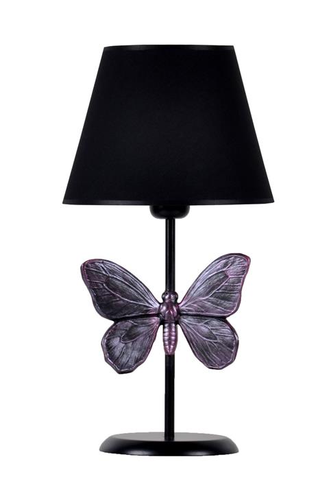 Qdec Mor Siyah Modern Dizayn Kelebek Abajur qdecklbabj031