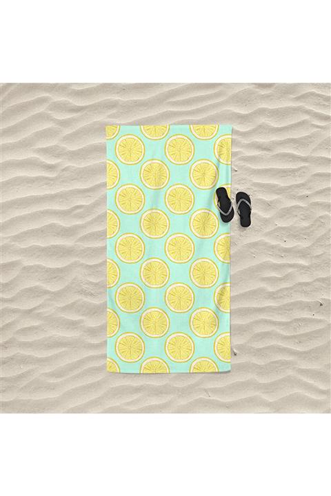 decoars Limon Figürlü Özel Tasarım Plaj Havlusu