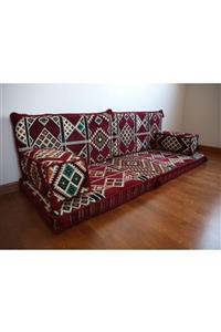 Uğurlu Şark Köşesi Bordo Kilim Desen Takım