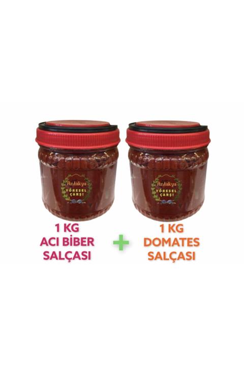 ANTAKYA YÖRESEL ÇARŞI 1 Kg Acı Biber Salçası Ve 1 Kg Domates Salçası