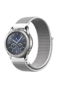 Coverzone Samsung Galaxy Gear S3 Saat Kayışı Kaliteli Hasır Örme Kordon Kayış Gri Beyaz
