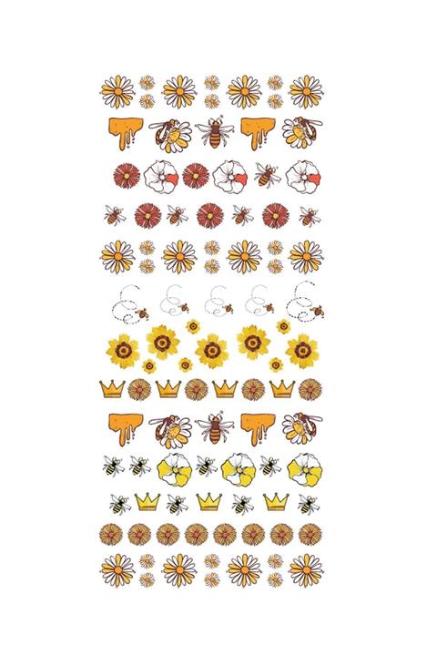 Flash Tattoos® Arı Tırnak Dövmesi - Tırnak Tattoo - Nail Art - Tırnak Sticker