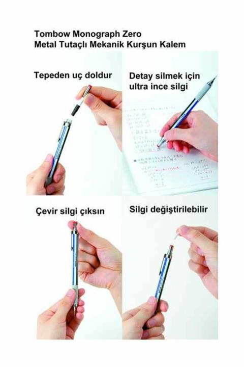 Tombow MONO graph zero Mekanik Kurşun Kalem 0.5 mm AÇIK MAVİ