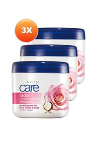 AVON Care Gül ve Shea Özlü El, Yüz, Vücut Kremi 400 ml Üçlü Set