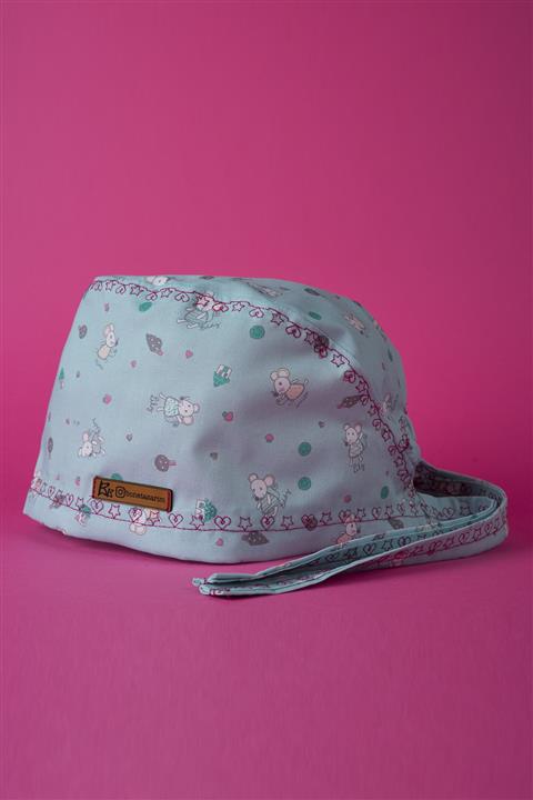 Best Bone Mavi Farecikler Desenli Cerrahi Bone