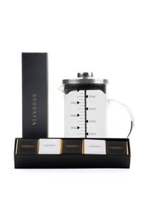 endorfia 600 Ml Ateşe Dayanıklı Cam Borosilikat French Press Ve Single Slim Mix Madlen Siyah