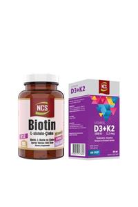 NCS Biotin Çinko B12 2500 Mcg 60 Tablet+vitamin D3 K2 20 Ml