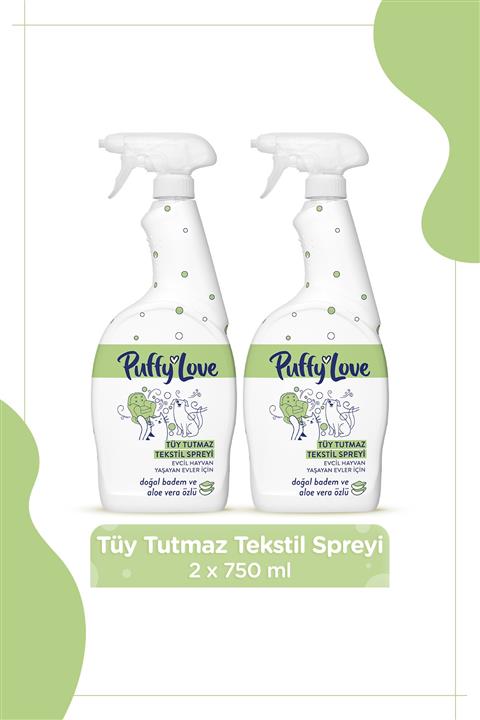 PUFFY LOVE Hayvan Dostu Tüy Tutmaz Tekstil Spreyi 750 Ml X2 Adet
