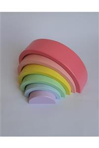 ABS Ahşap Gökkuşağı 6 Parçalı Pastel Renklerde