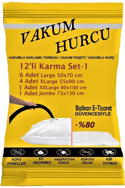 Vakum Hurcu 12'li Karma Set-1 Vakumlu Hurç - Vakumlu Poşet -