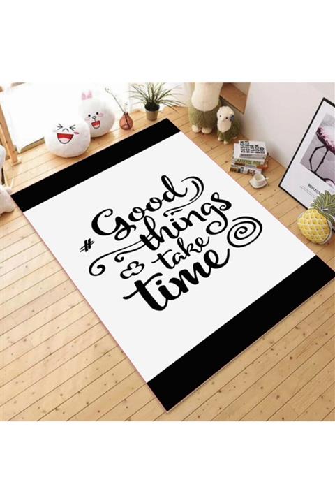 halımarkt Siyah Kenarlı Genç Çocuk Odası Halısı 175x250