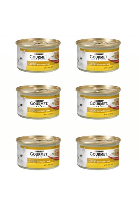 Gourmet Gold Savoury Cake Tavuklu Kedi Konservesi 85gr 6 Adet