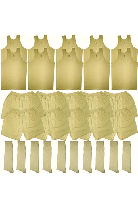 Baggor 10'lu Nano Renk Askılı Atlet + Boxer Iç Çamaşırı +çorap Acemi,bedelli Askeri Malzeme Set