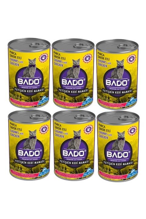 Bado 415gr Tavuk Etli Yetişkin Yaş Kedi Maması 6'lı