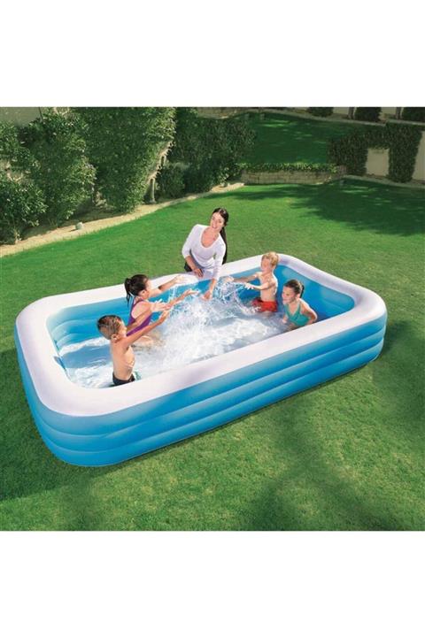 BESTWAY 3 Halka Dikdörtgen Aile Havuzu 3.05 M X 1.83 M X 56 Cm.