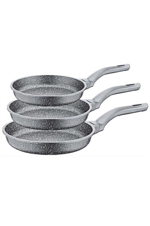 OMS 3prç Döküm Granit Tava Seti Gri