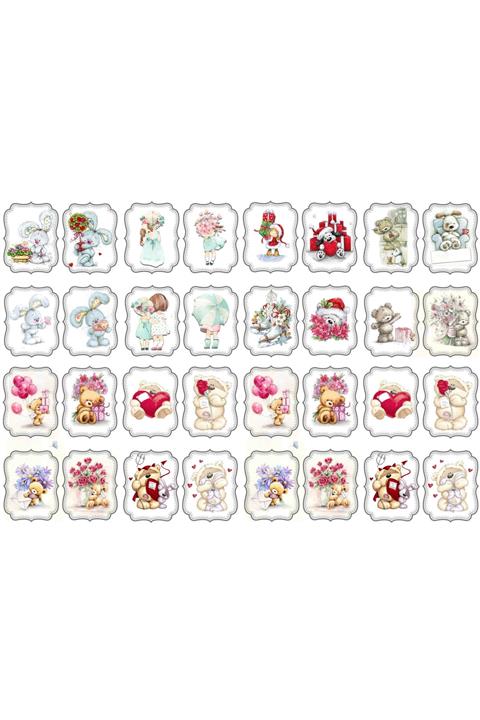 TELLGRAF Ayıcıklı Pul Sticker (3x4 Cm)