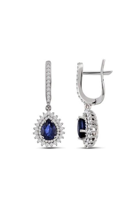 Venta Pırlanta Venta 2,49 Karat 14k Pırlantalı Safir Küpe F-sı