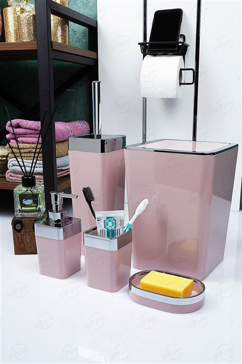 vipgross Banyo Takımı Seti Pembe 5 Parça