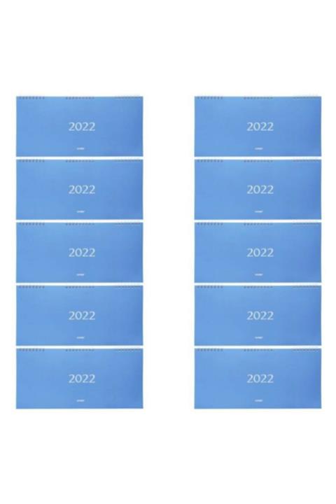 Bayındır 2022 Haftalık Spiralli Masa Takvimi 15.5 X 33 Cm Spiralli Çizgili - Mavi (10adet)