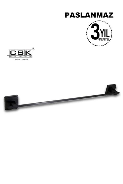 CSK BANYO Paslanmaz Pirinç Uzun Havluluk 50 Cm Mat Siyah