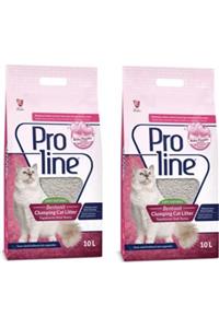 Pro Line Bebek Pudrası Kokulu Ince Tane Topaklanan Kedi Kumu 10 lt X 2 Adet