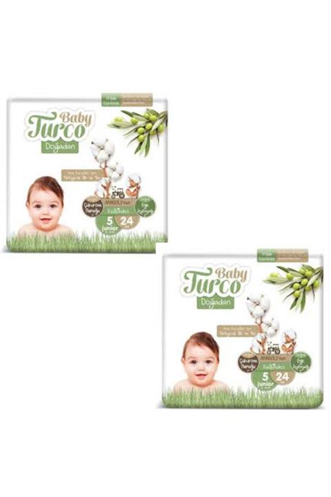 Baby Turco Doğadan Jumbo Junior 24'li Cırtlı Bebek Bezi  2 Adet