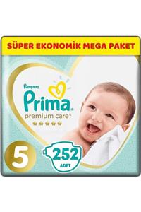 Prima Premium Care Bebek Bezi Beden:5 (11-16kg) Junior 252 Adet Süper Ekonomik Mega Pk