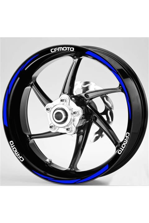 Çınar Extreme Beyaz Cfmoto Yazılı 3 Parçalı Reflektif Mavi Cf Moto Jant Şeridi
