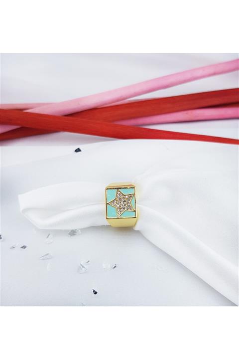 Lavia Aksesuar Turkuaz Yıldız Yüzük