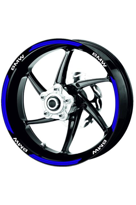 Çınar Extreme Bmw Yazılı Double Stripe Reflektif Mavi Bmw Jant Şeridi Sticker